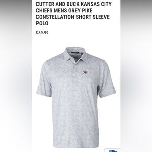 Cutter and Buck Kansas City Chiefs Grey Pike Constellation Golf Polo
